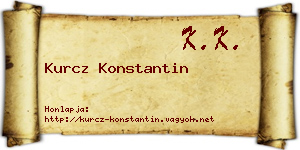 Kurcz Konstantin névjegykártya